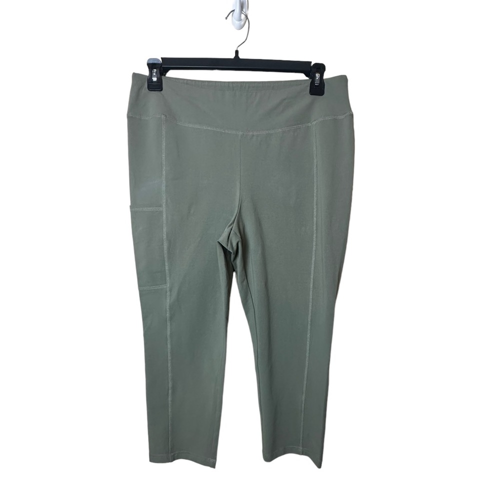 Chico's Weekends Side Pocket Capri Crop Leggings Fatigue Womens Size 2 / Large